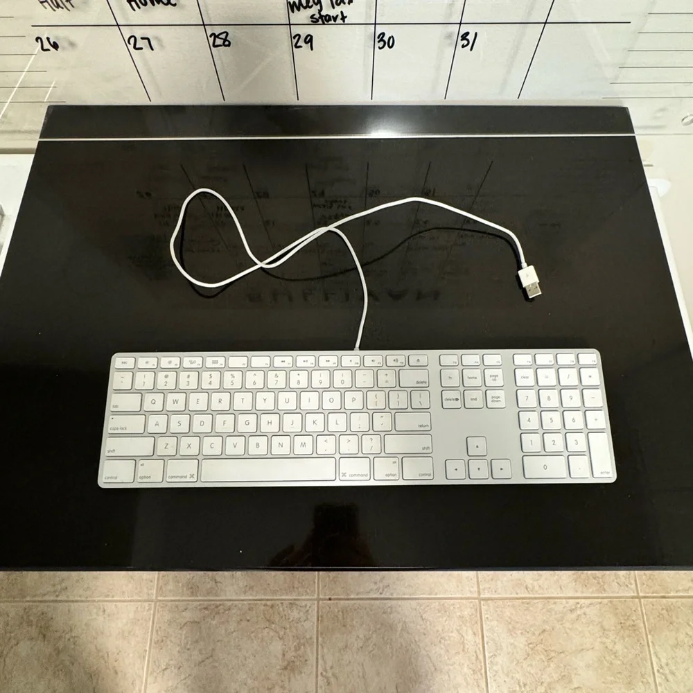Apple Silver and White Keyboard